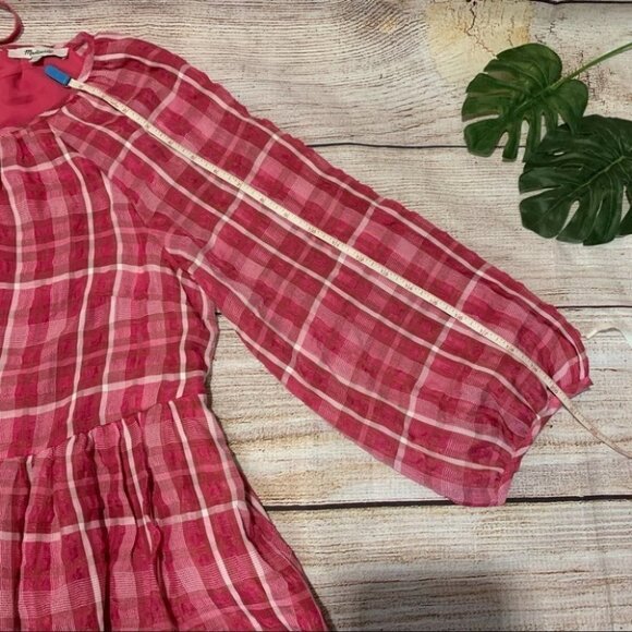 NWT Madewell Pink Plaid Babydoll Dress Size Small - Picture 11 of 14